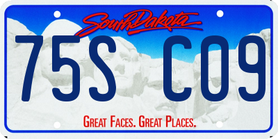 SD license plate 75SC09