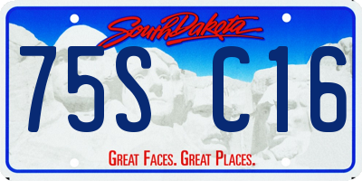 SD license plate 75SC16
