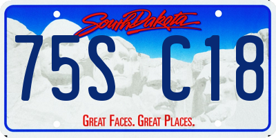 SD license plate 75SC18