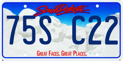SD license plate 75SC22