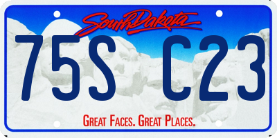 SD license plate 75SC23