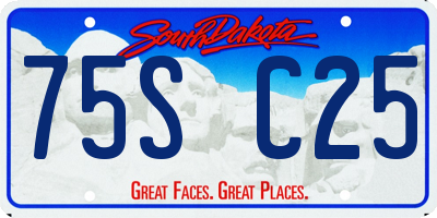 SD license plate 75SC25