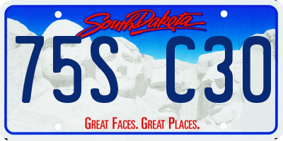 SD license plate 75SC30