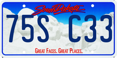 SD license plate 75SC33