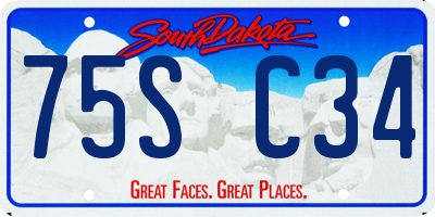 SD license plate 75SC34