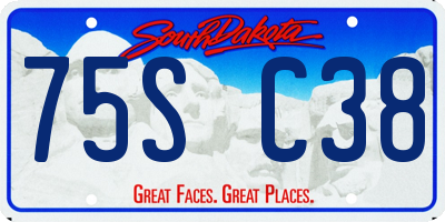 SD license plate 75SC38