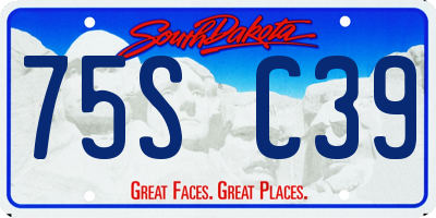 SD license plate 75SC39