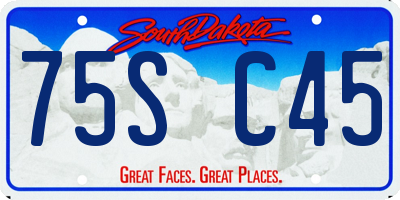 SD license plate 75SC45