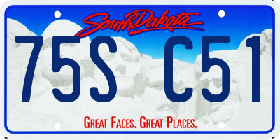 SD license plate 75SC51