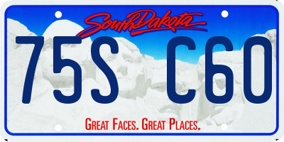 SD license plate 75SC60