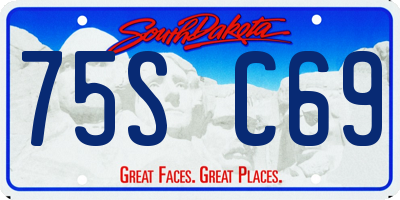 SD license plate 75SC69