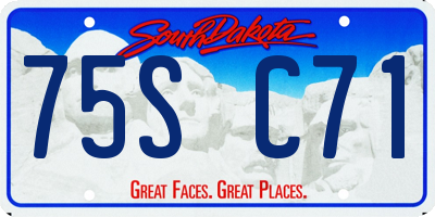 SD license plate 75SC71