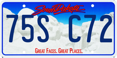 SD license plate 75SC72