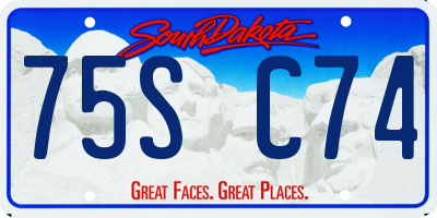 SD license plate 75SC74