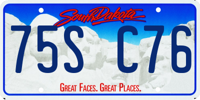 SD license plate 75SC76