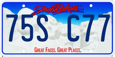 SD license plate 75SC77
