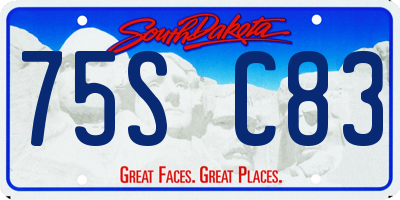 SD license plate 75SC83
