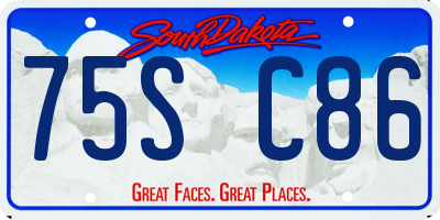 SD license plate 75SC86