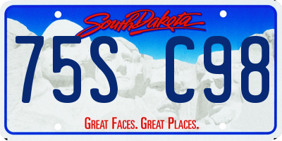SD license plate 75SC98