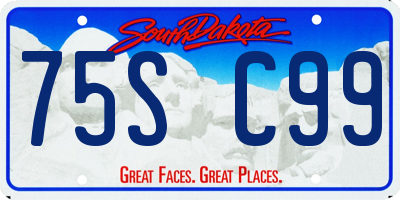 SD license plate 75SC99