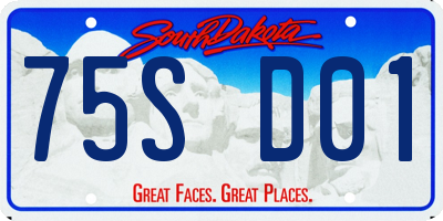 SD license plate 75SD01
