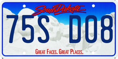 SD license plate 75SD08