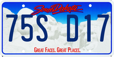 SD license plate 75SD17