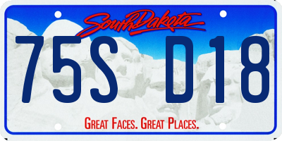 SD license plate 75SD18