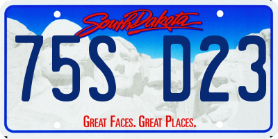SD license plate 75SD23