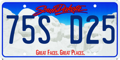 SD license plate 75SD25