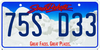 SD license plate 75SD33
