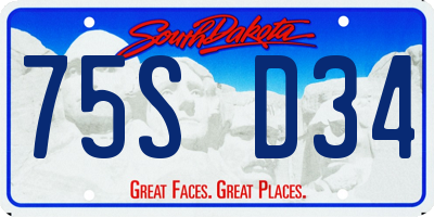 SD license plate 75SD34