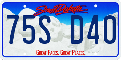 SD license plate 75SD40