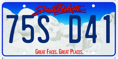 SD license plate 75SD41