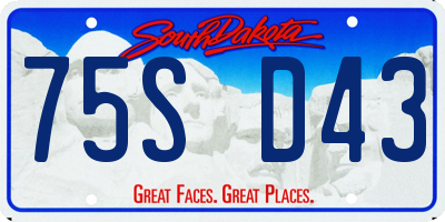 SD license plate 75SD43