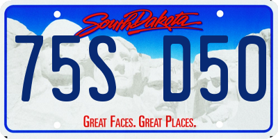 SD license plate 75SD50