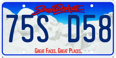 SD license plate 75SD58