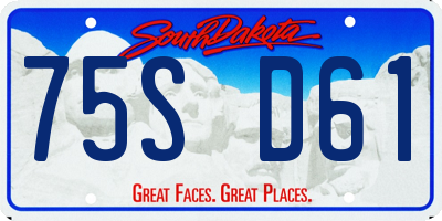 SD license plate 75SD61