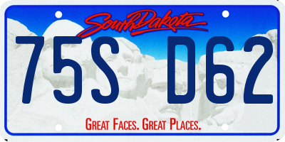 SD license plate 75SD62