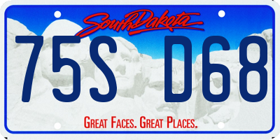 SD license plate 75SD68