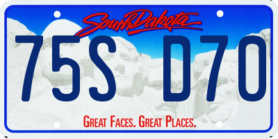SD license plate 75SD70