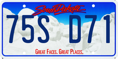 SD license plate 75SD71