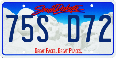SD license plate 75SD72