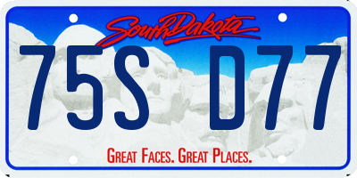 SD license plate 75SD77