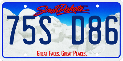 SD license plate 75SD86