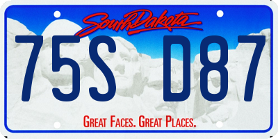 SD license plate 75SD87