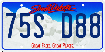 SD license plate 75SD88