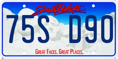 SD license plate 75SD90