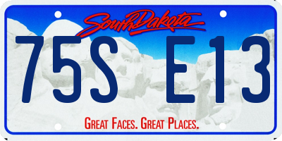 SD license plate 75SE13