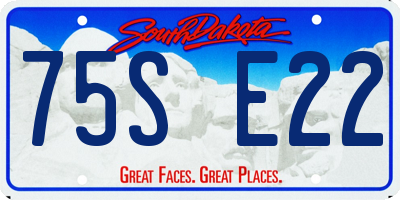 SD license plate 75SE22